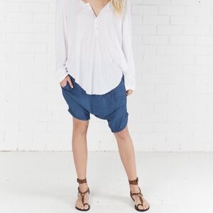 One Teaspoon Opium Calypsos Baggy Cotton Shorts Size Small Women Blue